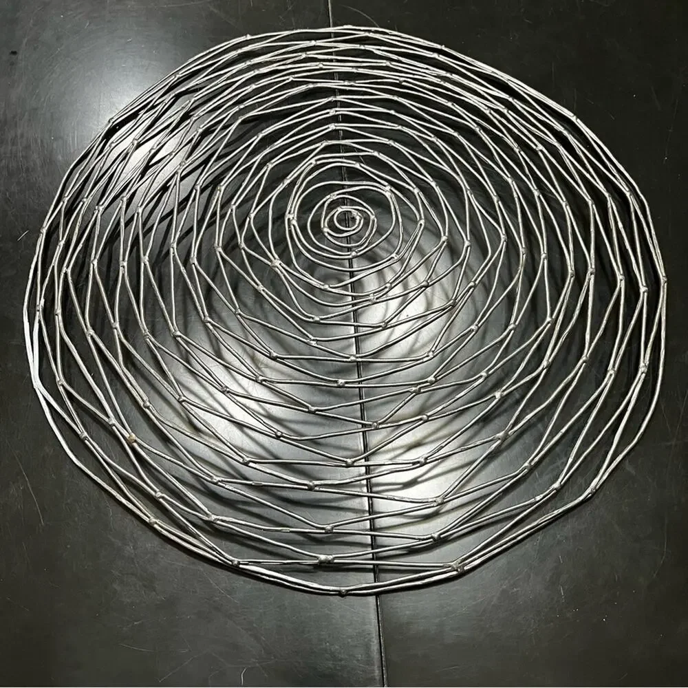 NEW Z Gallerie Antique Bronze Wrought Iron Spiral Wall Tabletop Sculpture Bowl
